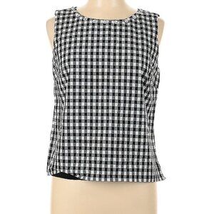 Talbots Plaid Gingham Sleeveless Top 100% Cotton Size 10